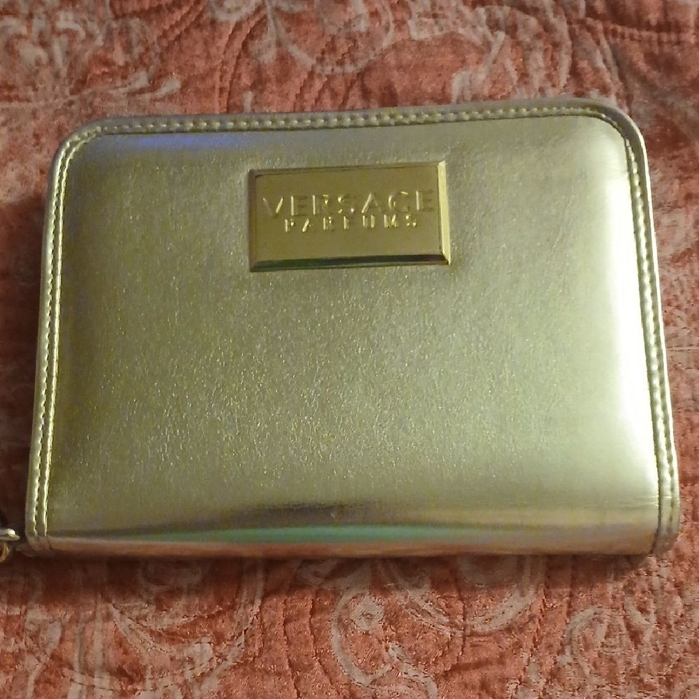 Versace Shimmering Gold Zip Wallet